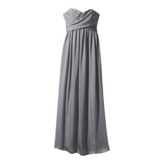TEVOLIO Womens Satin Strapless Maxi Dress   Cement Gray   8