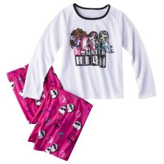 Monster Chic Girls Long Sleeve Pajama Set   Fuchsia L