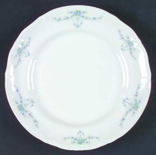 Chodziez Poland Chz12 Dinner Plate, Fine China Dinnerware   Blue & Gray Floral S