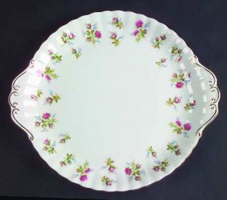 Royal Albert Winsome (White Background) Handled Cake Plate, Fine China Dinnerwar