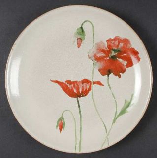 222 Fifth (PTS) Amapola Salad Plate, Fine China Dinnerware   Red Poppies On Crea