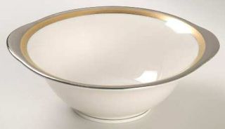 Syracuse Grace Lugged Cereal Bowl, Fine China Dinnerware   Platinum & Gold Band