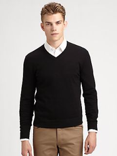 Theory Leiman V Neck Cashmere & Cotton Sweater