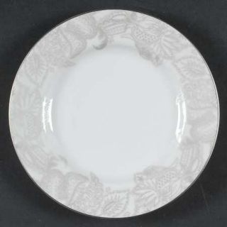 Ralph Lauren Satin Paisley Platinum Salad Plate, Fine China Dinnerware   Floral