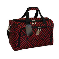 Jenni Chan Black And Red 18 Inch Signature City Carry On Duffel (Black/redDimensions: 12 inches high x 7.5 inches wide x 18 inches longFully lined interiorOriginal Jenni Chan design materialCustom Jenni Chan hardwareMultiple use interior pocketsFront pock