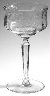 Tiffin Franciscan La Salle Clear Champagne/Tall Sherbet   Stem #15070,Etched Bow