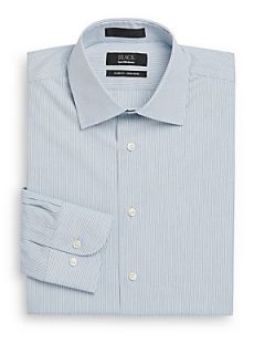 Fine Striped Non Iron Dress Shirt/Slim Fit   Chambray