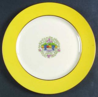 Lenox China Somerset Yellow Dinner Plate, Fine China Dinnerware   Yellow Band, F