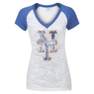 MLB Womens New York Mets T Shirt   Grey/ Blue (M)