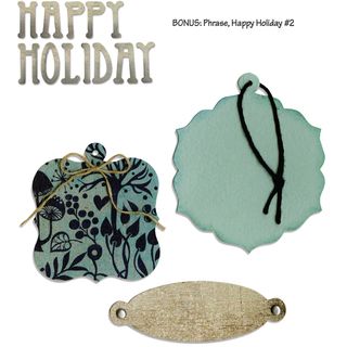 Sizzix Bigz With Bonus Sizzlits Die By Basic Grey nordic Bookplate, Tags Happy Holiday