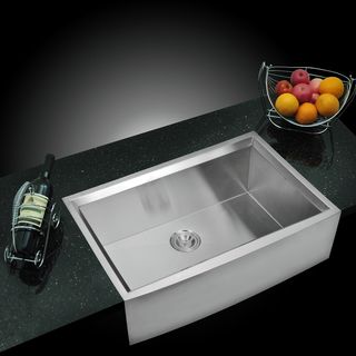 Water Creation Single Bowl Stainless Steel Apron Front Kitchen Sink (33 X 21 Inche)