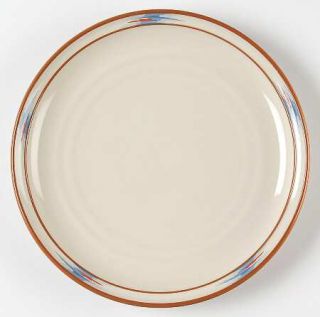 Noritake Raindance Dinner Plate, Fine China Dinnerware   Santa Fe, Blue/Red Edge