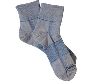 Patagonia Ultra lightweight Merino Run Quarter   Feather Grey Wool Socks
