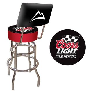 Trademark Global Inc Coors Light Racing Logo 30 in. Padded Swivel Bar Stool