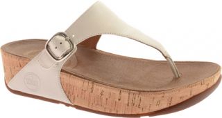 Womens FitFlop The Skinny Leather   Urban White Thong Sandals