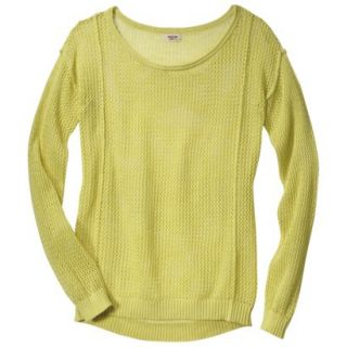 Mossimo Supply Co. Juniors Mesh Sweater   Lemon Chiffon L(11 13)