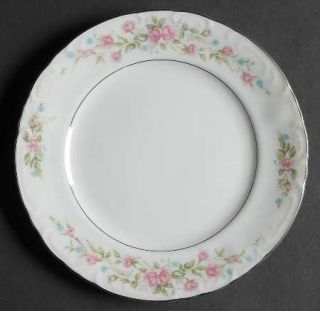 Norleans Colonial Rose Bread & Butter Plate, Fine China Dinnerware   Pink Roses,
