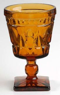 Colony Park Lane Amber Water Goblet   Amber