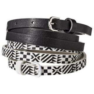 Mossimo Supply Co. Two Pack Skinny Belt   Black/White XL