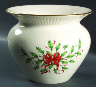 Lenox China Holiday Gold (Red Ribbon Accent) Cachepot/Planter, Fine China Dinner