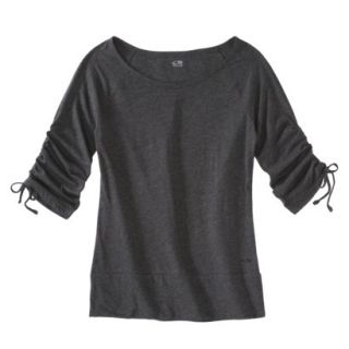 C9 by Champion Womens Long Sleeve Yoga Tee   Black Heather L