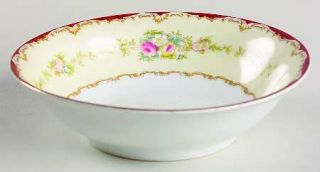 Meito Dubarry Coupe Cereal Bowl, Fine China Dinnerware   Rust & Tan Edge, Floral