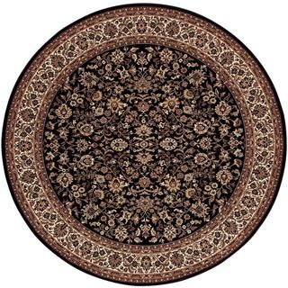 Everest Isfahan Black Area Rug (710 Round) (BlackSecondary colors: Brown sienna, chestnut, creme caramel, soft linenPattern: FloralTip: We recommend the use of a non skid pad to keep the rug in place on smooth surfaces.All rug sizes are approximate. Due t