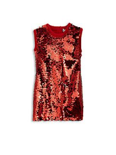 Dolce & Gabbana Toddlers & Little Girls Sequin Dress   Red