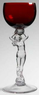 Cambridge Nudes Carmen (Ruby) Hock Wine   Stem 3011, Ruby Bowl, Sculpted Stem
