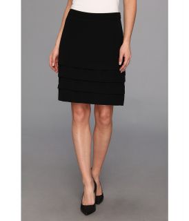 Nine West Crepe Tiered Skirt Womens Skirt (Black)