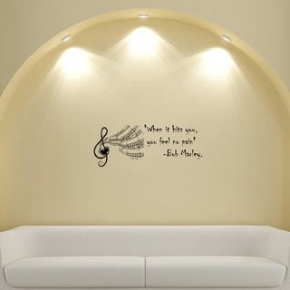 Bob Marley Quote Musical Vinyl Wall Decal Sticker (Glossy blackEasy to apply! You will get the instruction!Dimensions: 25 inches wide x 35 inches long )