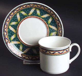 Villeroy & Boch Pergamon Flat Cup & Saucer Set, Fine China Dinnerware   Liseron