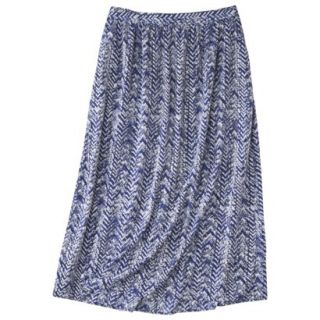 Pure Energy Womens Plus Size Maxi Skirt   Blue/White Print 1X