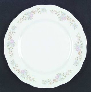 Rosina Queens Diana Dinner Plate, Fine China Dinnerware   Pink & Blue Flowers, G