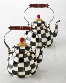 Two Quart Courtly Check Tea Kettle   MacKenzie Childs