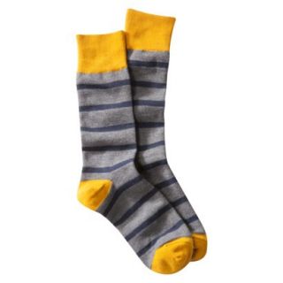 Merona Mens 1pk Dress Socks   Navy/Grey/Gold Stripes