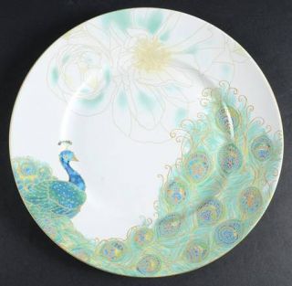 222 Fifth (PTS) Lakshmi Dinner Plate, Fine China Dinnerware   Peacock & Floral,R