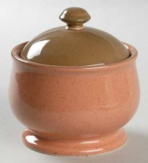 Mikasa Desert Clay Sugar Bowl & Lid, Fine China Dinnerware   Chromatic,Peach Wit