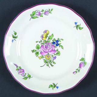 Luneville Old Strasbourg (Off White Bkgd,Rose) Bread & Butter Plate, Fine China