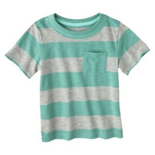 Cherokee Infant Toddler Boys Short Sleeve Rugby Striped Tee   Green 4T