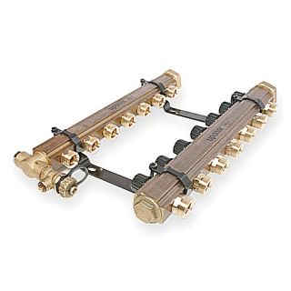 Uponor Wirsbo A2660601 TruFLOW Jr. Manifold Assembly with B amp; I Valves Radiant Heating amp; Cooling, 6Loop