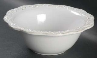 Simply Shabby Chic Chateau Soup/Cereal Bowl, Fine China Dinnerware   All White,E