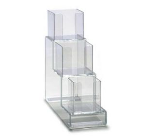 Dispense Rite Lid Organizer, Vertical, 3 Section: (1) 4 in & (2) 5 in, 6 in W, Acrylic, Clear