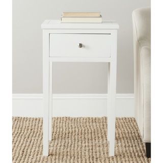 Abel White End Table (WhiteMaterials: Poplar woodDimensions: 29.7 inches high x 16.9 inches wide x 14.2 inches deepThis product will ship to you in 1 box.Furniture arrives fully assembled )