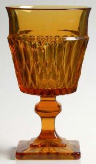Indiana Glass Mt. Vernon Amber Water Goblet   Amber, Sq Base