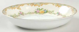 Noritake Milroy Coupe Soup Bowl, Fine China Dinnerware   Green Border,Floral Spr