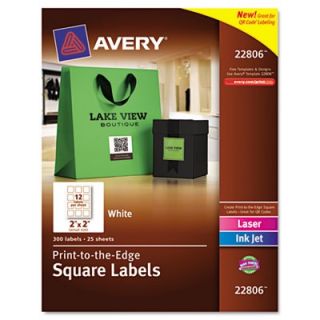 Avery Labels: Print To The Edge Easy Peel Labels with TrueBlock, 2 x 2, White