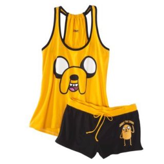 Adventure Time Juniors 2 Pc Pajama Set   Yellow Print XL