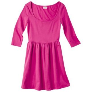 Mossimo Supply Co. Juniors 3/4 Sleeve Fit & Flare Dress   Vivid Pink XS(1)