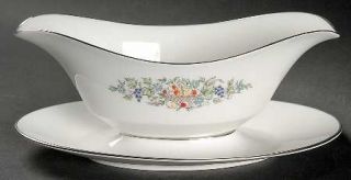 Oxford (Div of Lenox) Carlyle Gravy Boat with Attached Underplate, Fine China Di